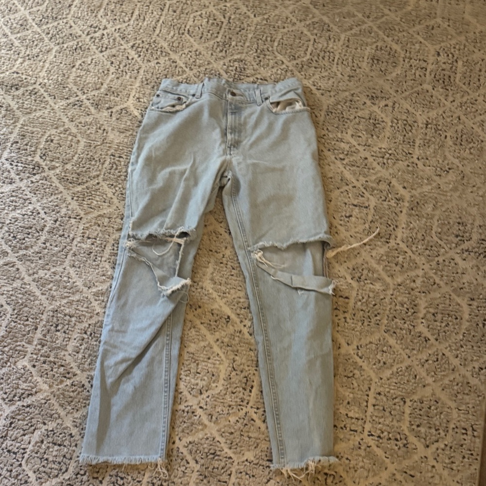 Faded Glory Light Blue Distressed Boyfriend Jeans